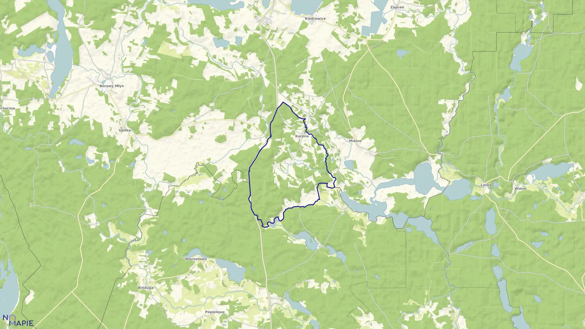 Mapa obrębu Karpno w gminie Lipnica
