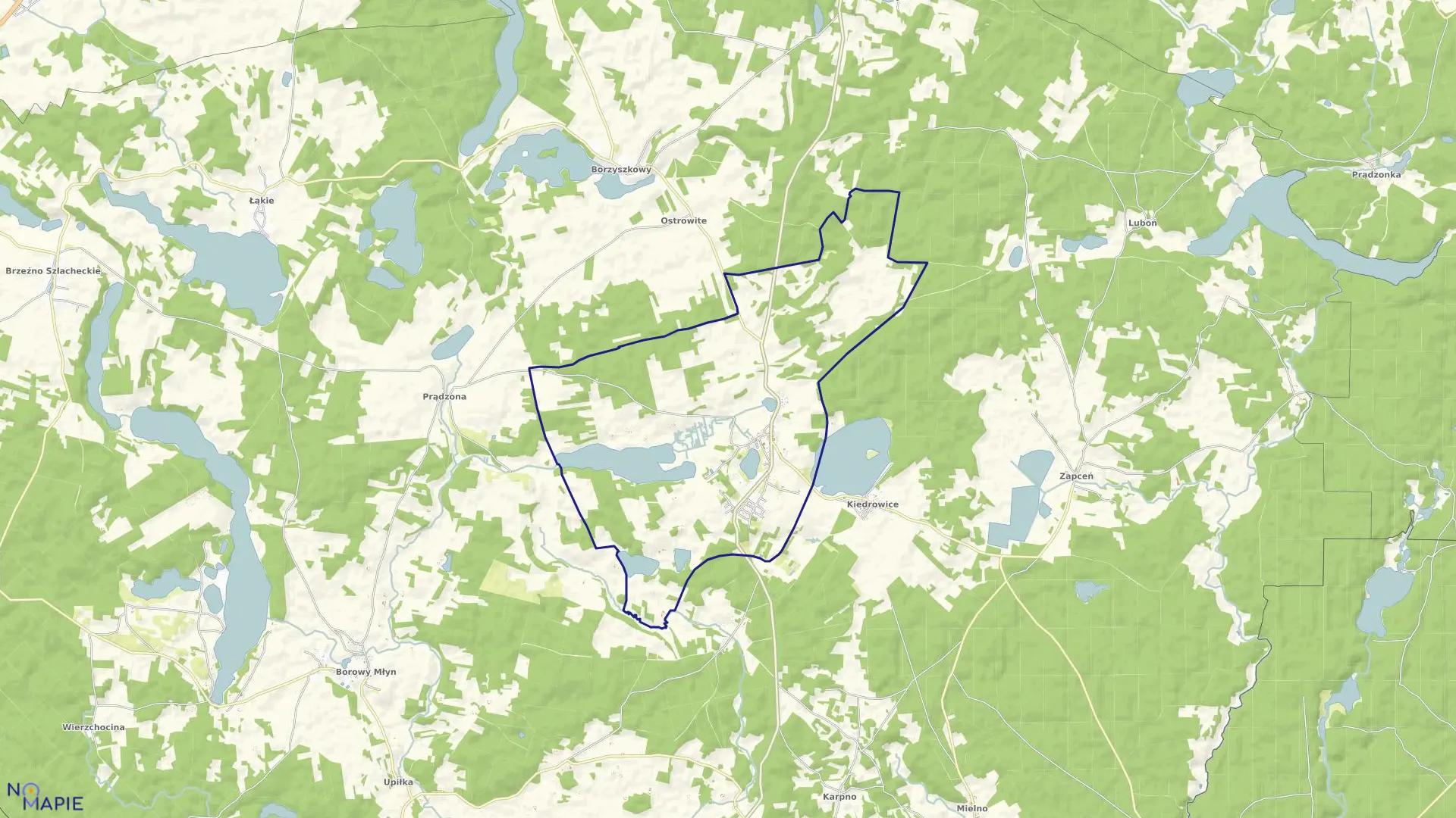 Mapa obrębu Lipnica w gminie Lipnica