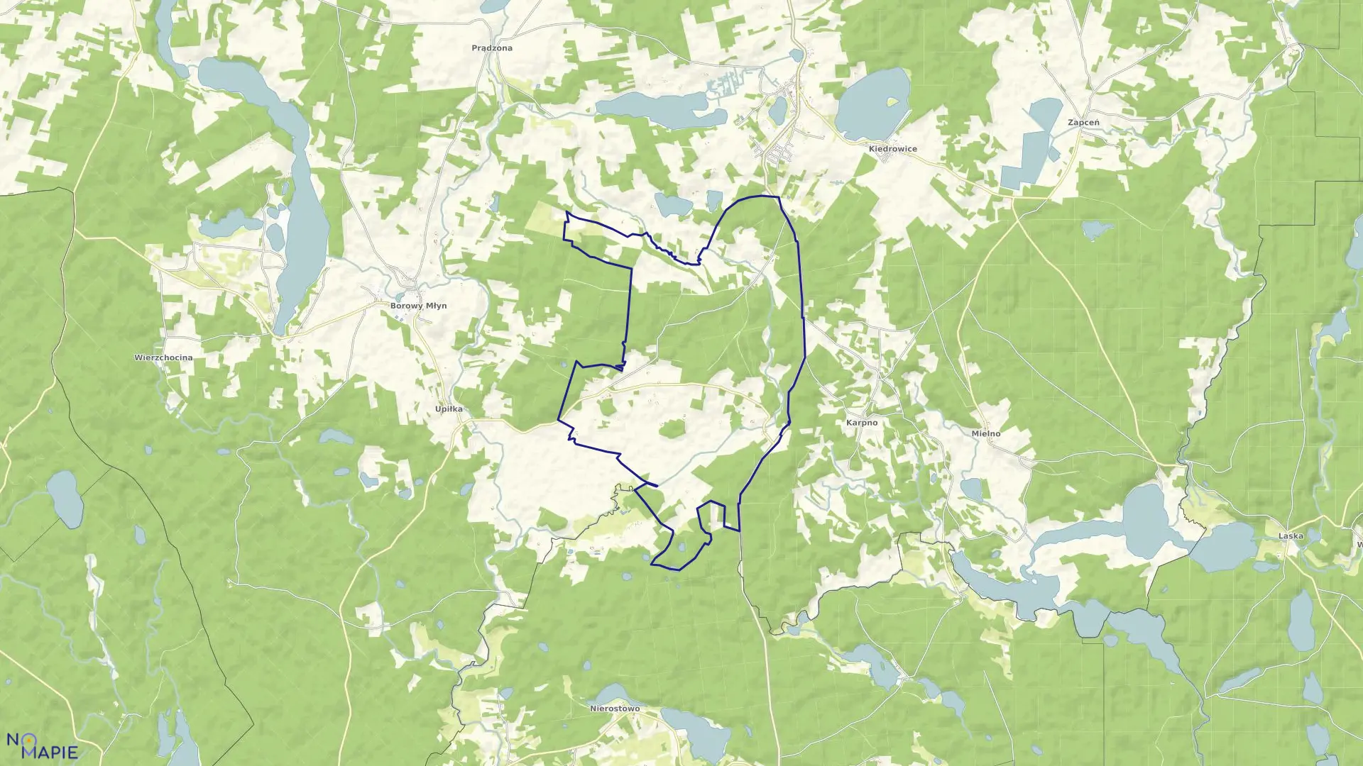 Mapa obrębu Osusznica w gminie Lipnica